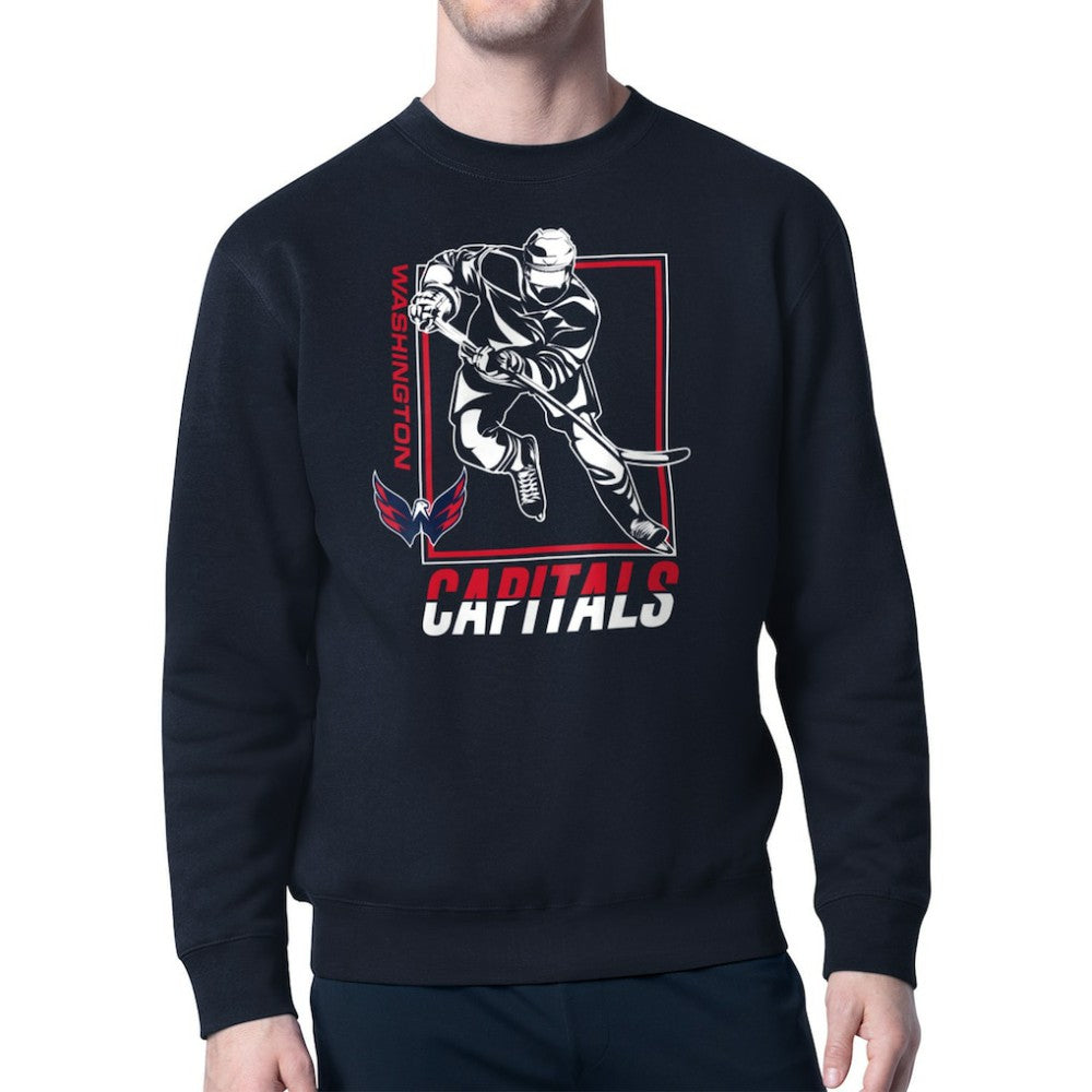 Washington Capitals Starter Player Grid Fleece Pullover Sweatshirt - Navy Sweatshirts
