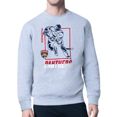 Florida Panthers Starter Player Grid Fleece Pullover Sweatshirt - Heather Gray Sweatshirts