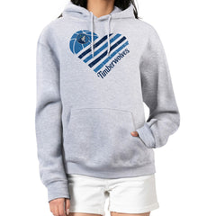 Minnesota Timberwolves G-III 4Her by Carl Banks Women's Heart Pullover Hoodie - Heather Gray cheap