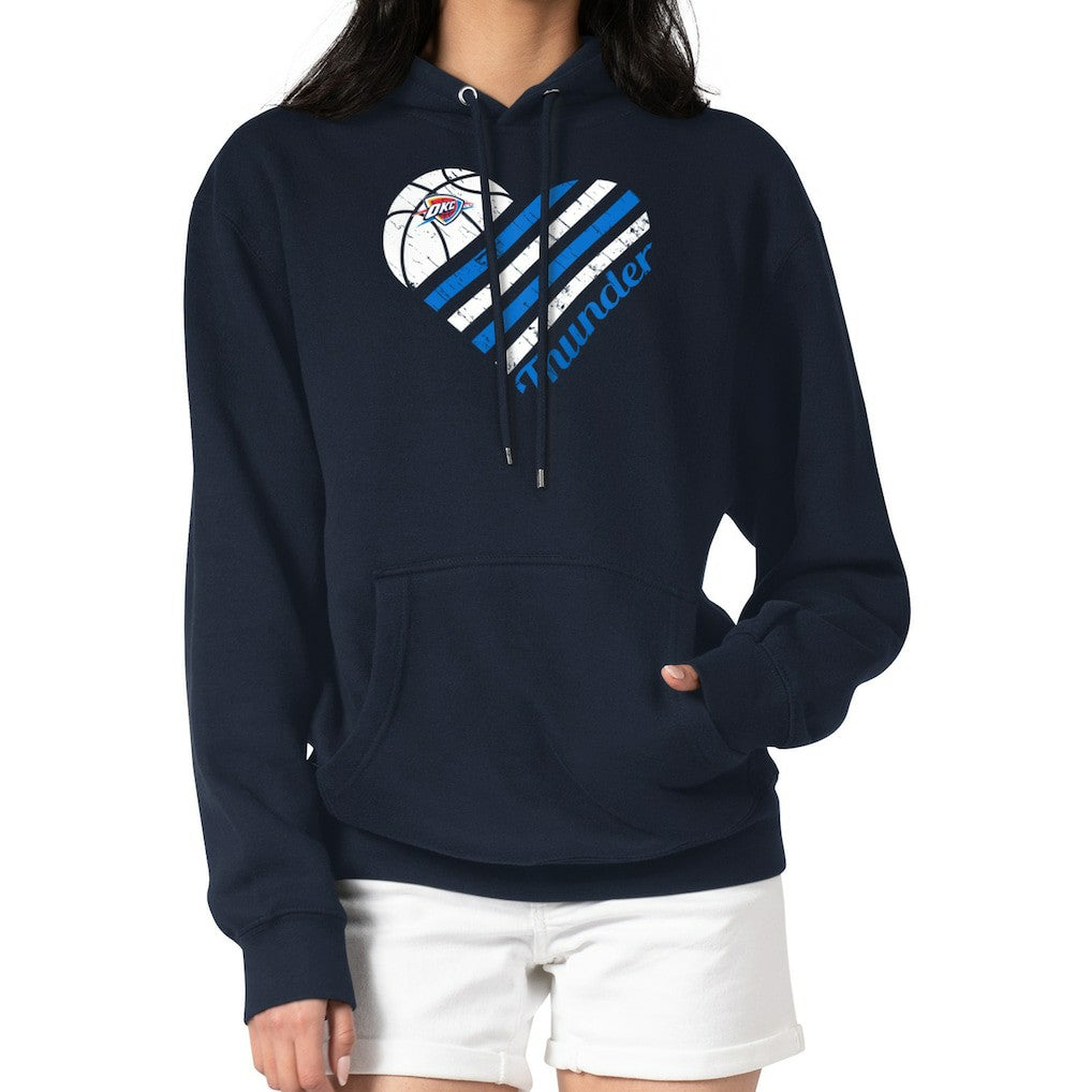 Oklahoma City Thunder G-III 4Her by Carl Banks Women's Heart Pullover Hoodie - Navy on sale