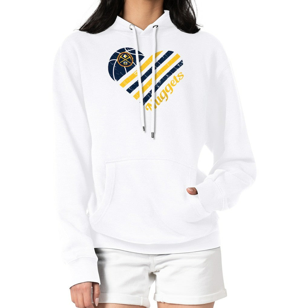 Denver Nuggets G-III 4Her by Carl Banks Women's Heart Pullover Hoodie - White online