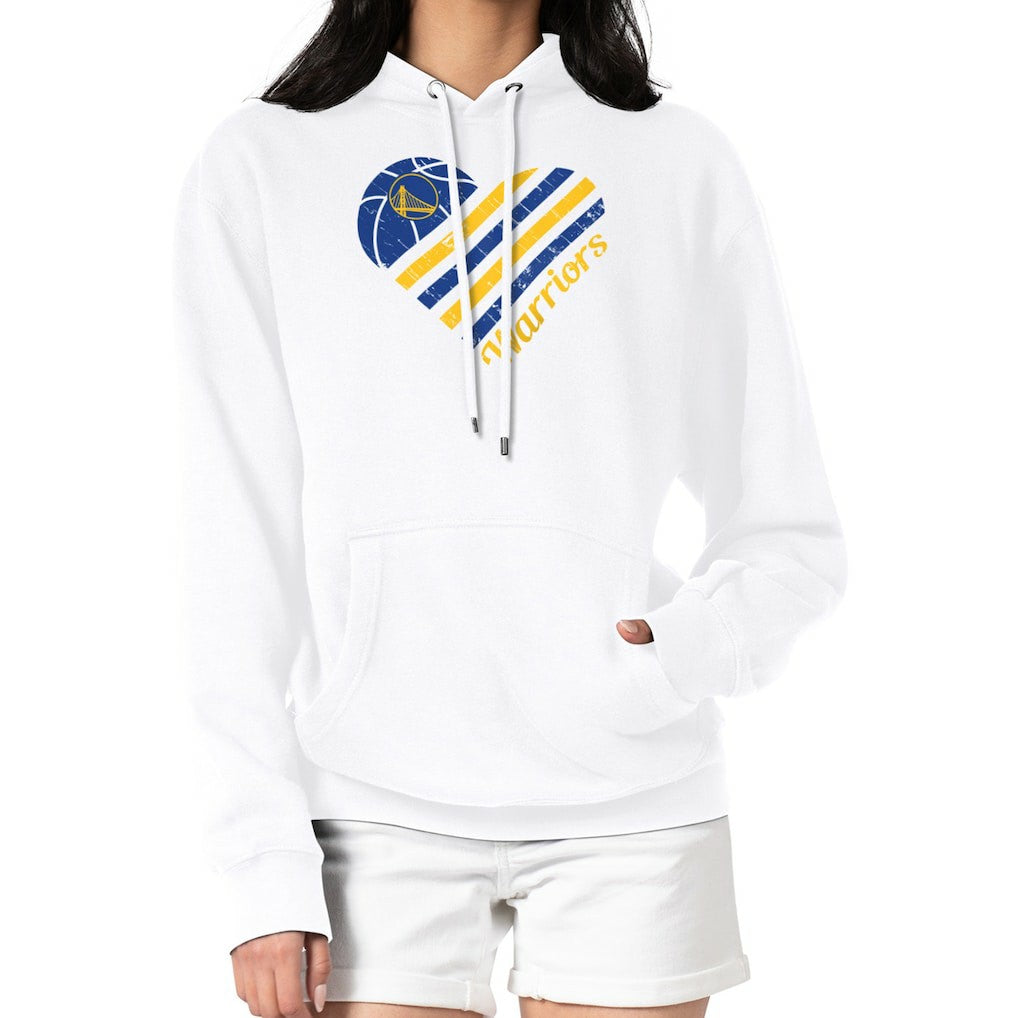 Golden State Warriors G-III 4Her by Carl Banks Women's Heart Pullover Hoodie - White shop