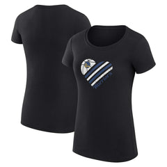 Golden State Warriors G-III 4Her by Carl Banks Women's Super-Slim Fit Lightweight Heart T-Shirt sale - Black outlet