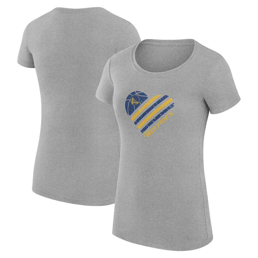Golden State Warriors G-III 4Her by Carl Banks Women's Super-Slim Fit Lightweight Heart T-Shirt sale - Heather Gray online