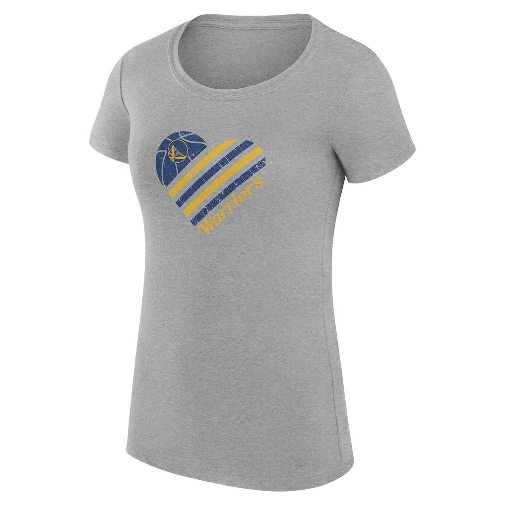Golden State Warriors G-III 4Her by Carl Banks Women's Super-Slim Fit Lightweight Heart T-Shirt sale - Heather Gray online