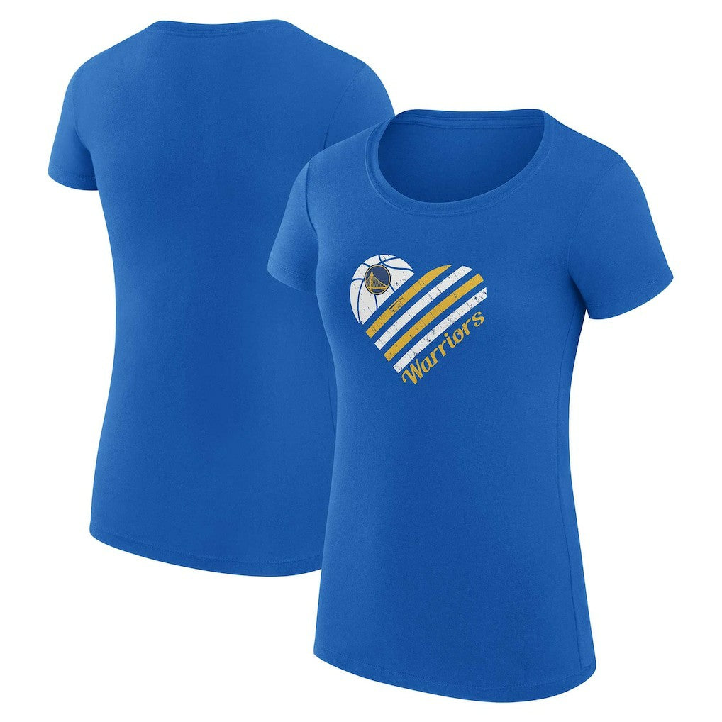 Golden State Warriors G-III 4Her by Carl Banks Women's Super-Slim Fit Lightweight Heart T-Shirt sale - Royal cheap