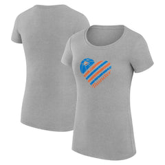 Oklahoma City Thunder G-III 4Her by Carl Banks Women's Super-Slim Fit Lightweight Heart T-Shirt - Heather Gray shop