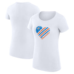 Oklahoma City Thunder G-III 4Her by Carl Banks Women's Super-Slim Fit Lightweight Heart T-Shirt - White discount
