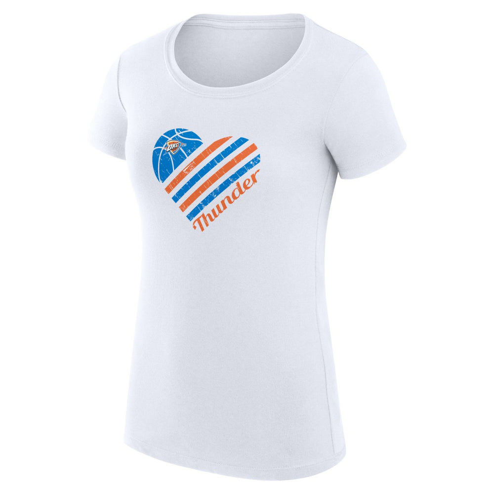 Oklahoma City Thunder G-III 4Her by Carl Banks Women's Super-Slim Fit Lightweight Heart T-Shirt - White discount