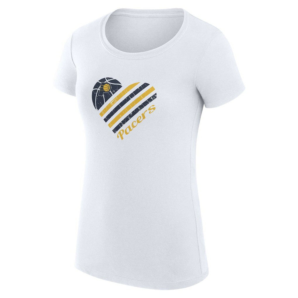 Indiana Pacers G-III 4Her by Carl Banks Women's Super-Slim Fit Lightweight Heart T-Shirt - White cheap