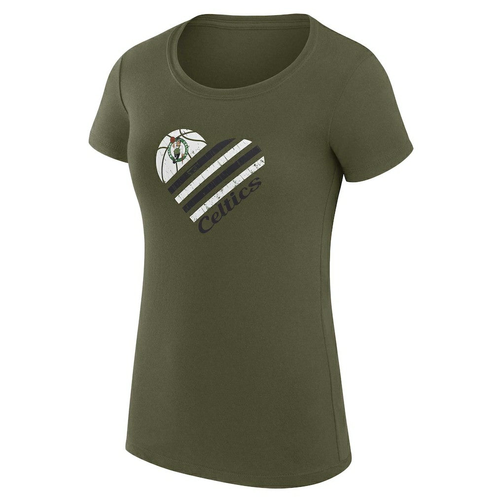 Boston Celtics G-III 4Her by Carl Banks Women's Super-Slim Fit Lightweight Heart T-Shirt - Olive online