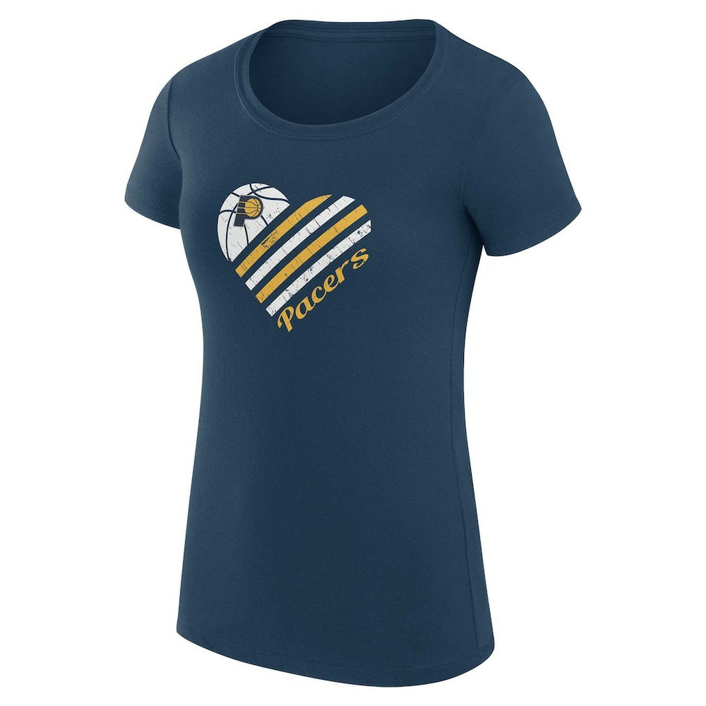 Indiana Pacers G-III 4Her by Carl Banks Women's Super-Slim Fit Lightweight Heart T-Shirt - Navy sale