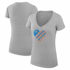 Oklahoma City Thunder G-III 4Her by Carl Banks Women's Super-Slim Fit Lightweight Heart V-Neck T-Shirt - Heather Gray sale
