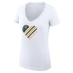 Indiana Pacers G-III 4Her by Carl Banks Women's Super-Slim Fit Lightweight Heart V-Neck T-Shirt - White on sale