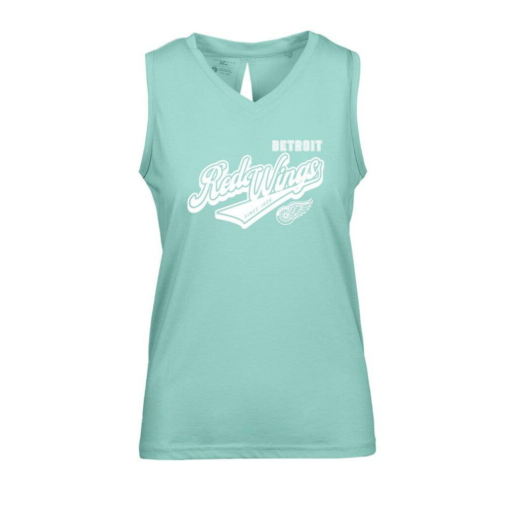 Detroit Red Wings Levelwear Women's Paisley Sweep V-Neck Tank Top - Mint Tank Top