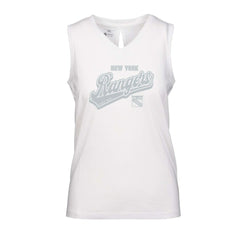 New York Rangers Levelwear Women's Paisley Sweep V-Neck Tank Top - White Tank Top