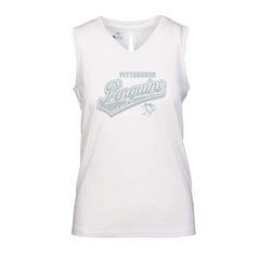 Pittsburgh Penguins Levelwear Women's Paisley Sweep V-Neck Tank Top - White Tank Top