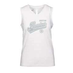 Boston Bruins Levelwear Women's Paisley Sweep V-Neck Tank Top - White Tank Top
