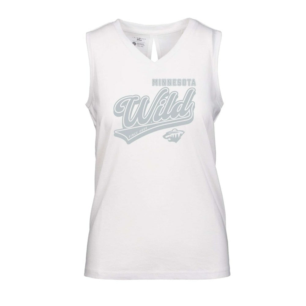 Minnesota Wild Levelwear Women's Paisley Sweep V-Neck Tank Top - White Tank Top