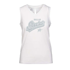 Dallas Stars Levelwear Women's Paisley Sweep V-Neck Tank Top - White Tank Top