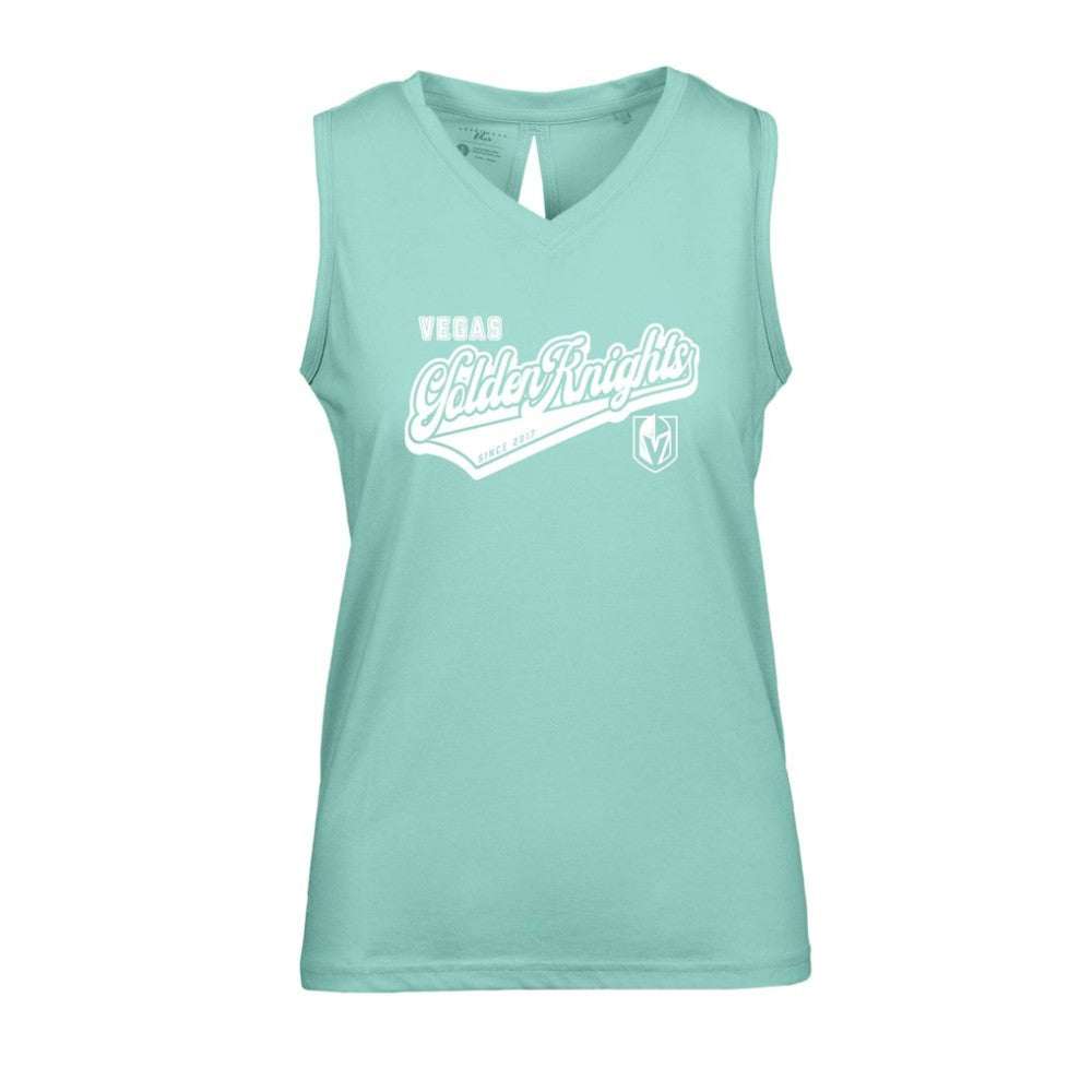 Vegas Golden Knights Levelwear Women's Paisley Sweep V-Neck Tank Top - Mint Tank Top