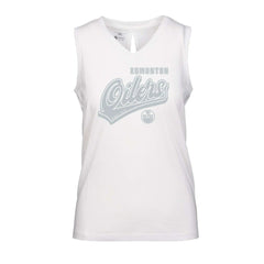 Edmonton Oilers Levelwear Women's Paisley Sweep V-Neck Tank Top - White Tank Top