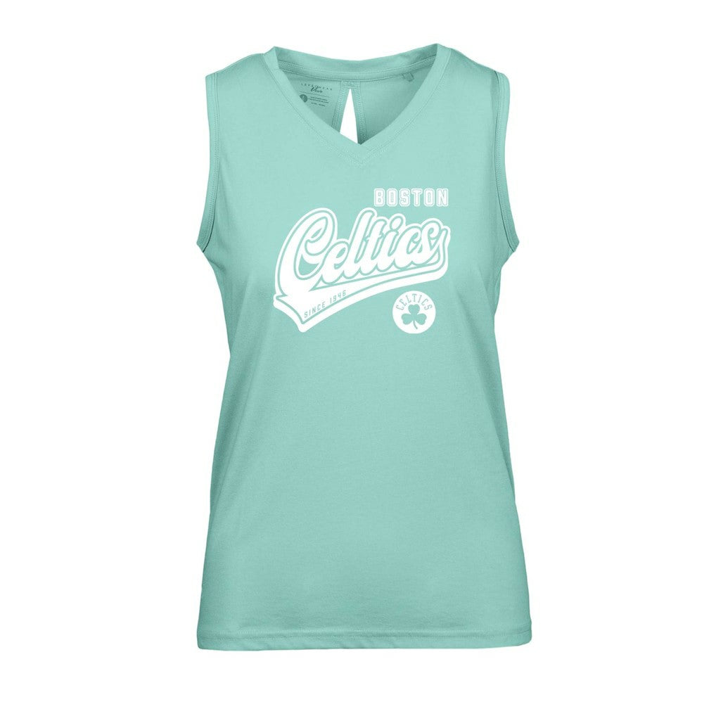 Boston Celtics Levelwear Women's Paisley Sweep V-Neck Tank Top - Mint outlet
