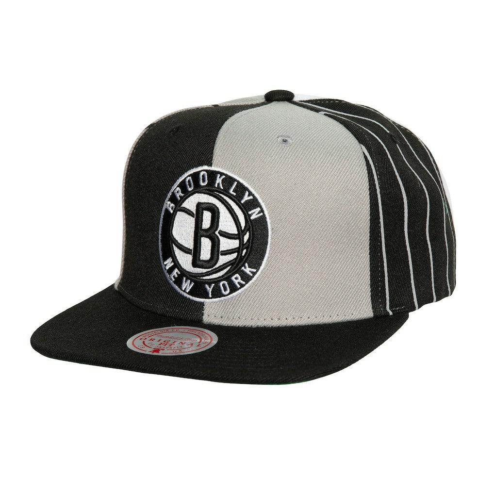 Brooklyn Nets What The Pinstripe Snapback Hat - Black discount