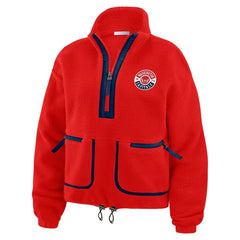 Washington Capitals WEAR by Erin Andrews Women's Polar Fleece Half-Zip Jacket - Red Jackets