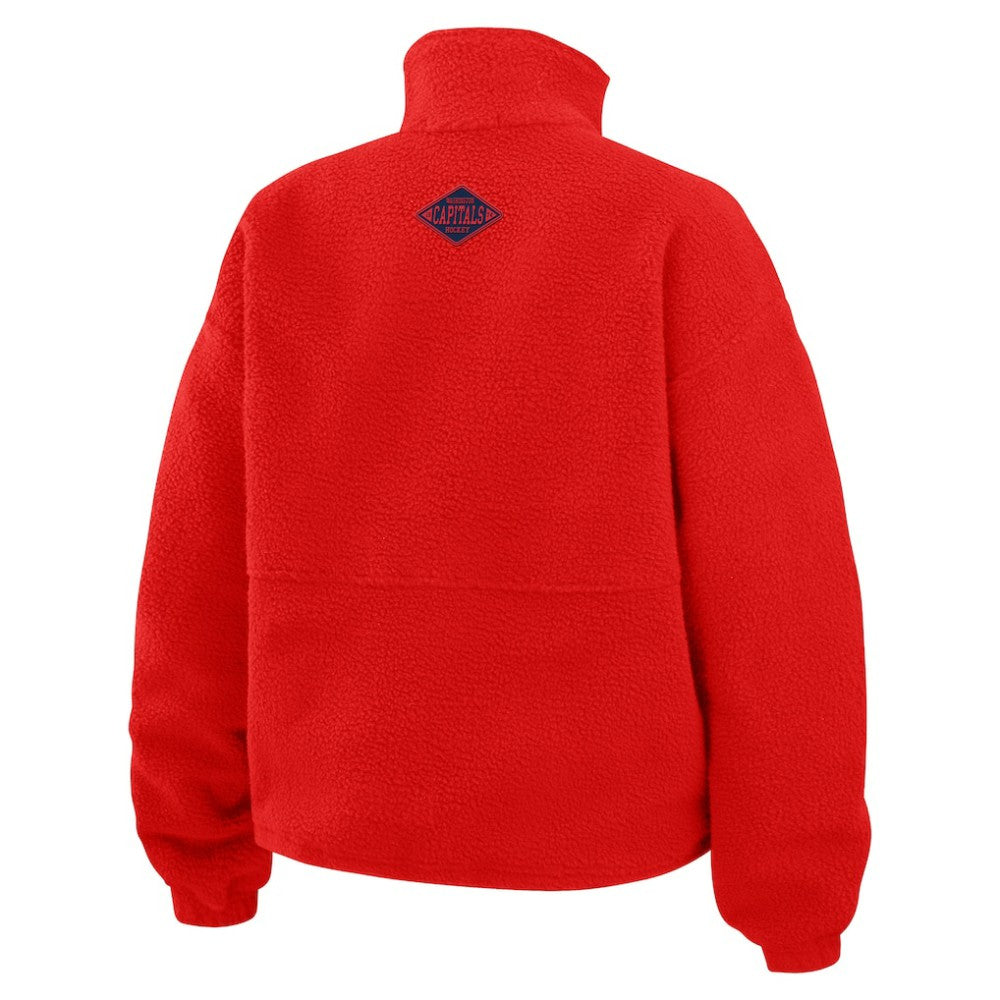 Washington Capitals WEAR by Erin Andrews Women's Polar Fleece Half-Zip Jacket - Red Jackets