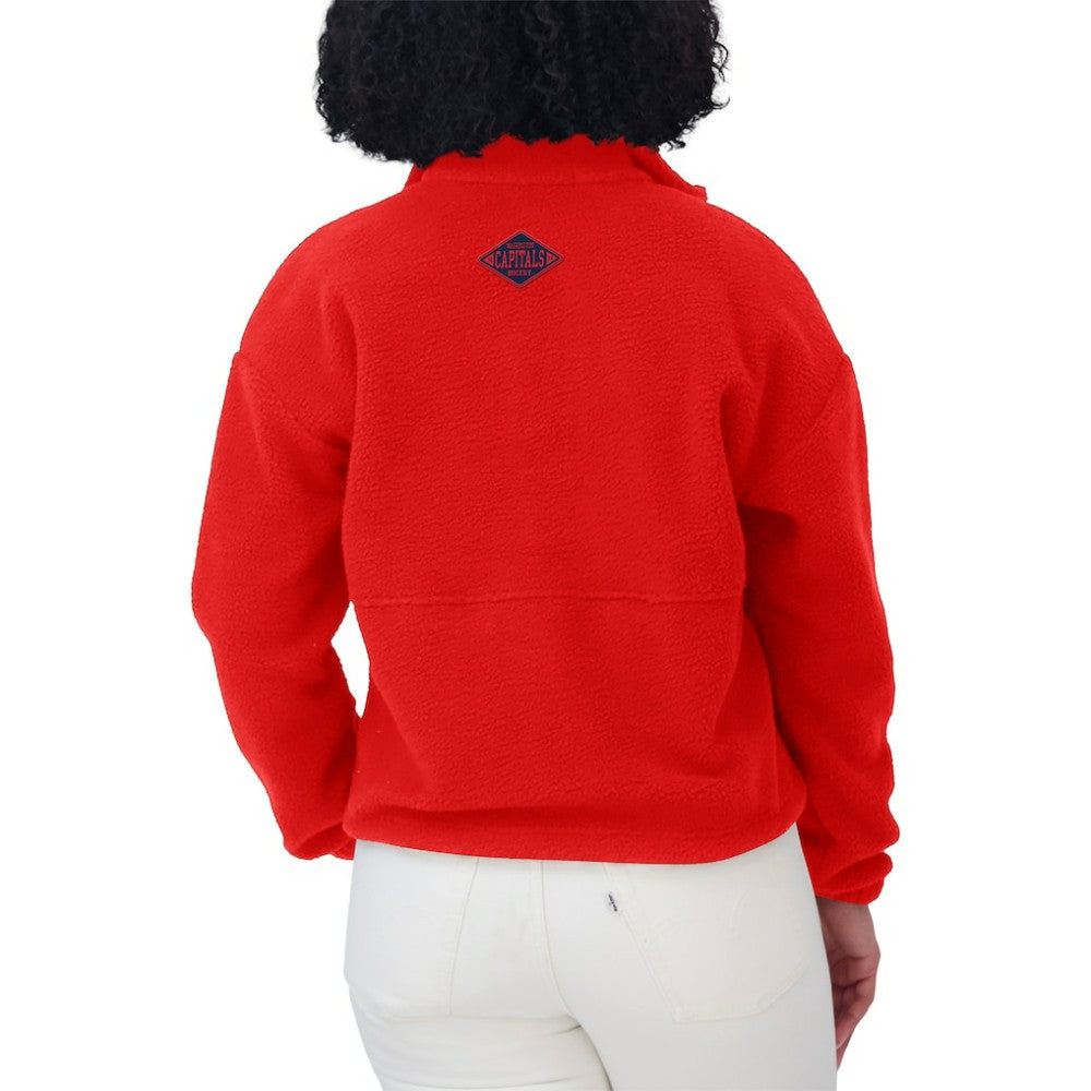 Washington Capitals WEAR by Erin Andrews Women's Polar Fleece Half-Zip Jacket - Red Jackets