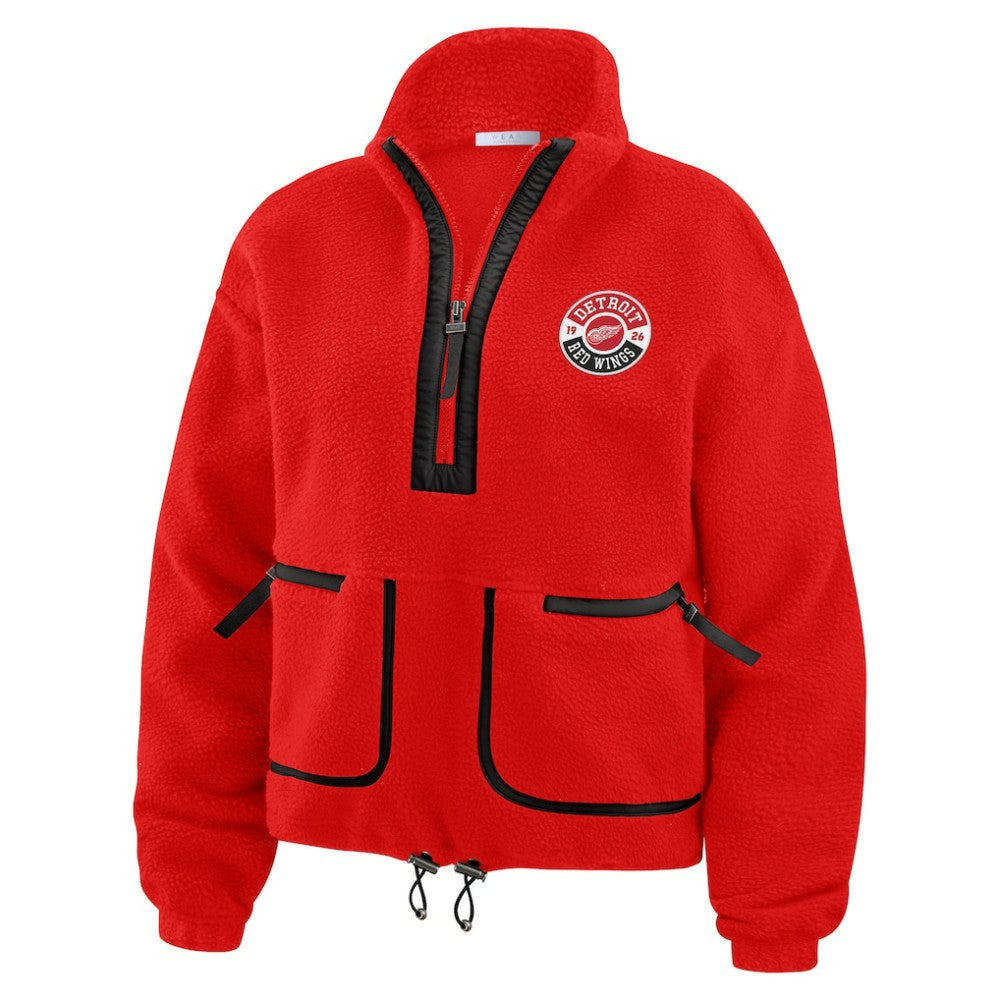 Detroit Red Wings WEAR by Erin Andrews Women's Polar Fleece Half-Zip Jacket - Red Jackets