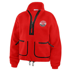 Detroit Red Wings WEAR by Erin Andrews Women's Polar Fleece Half-Zip Jacket - Red Jackets