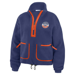 Edmonton Oilers WEAR by Erin Andrews Women's Polar Fleece Half-Zip Jacket - Royal Jackets