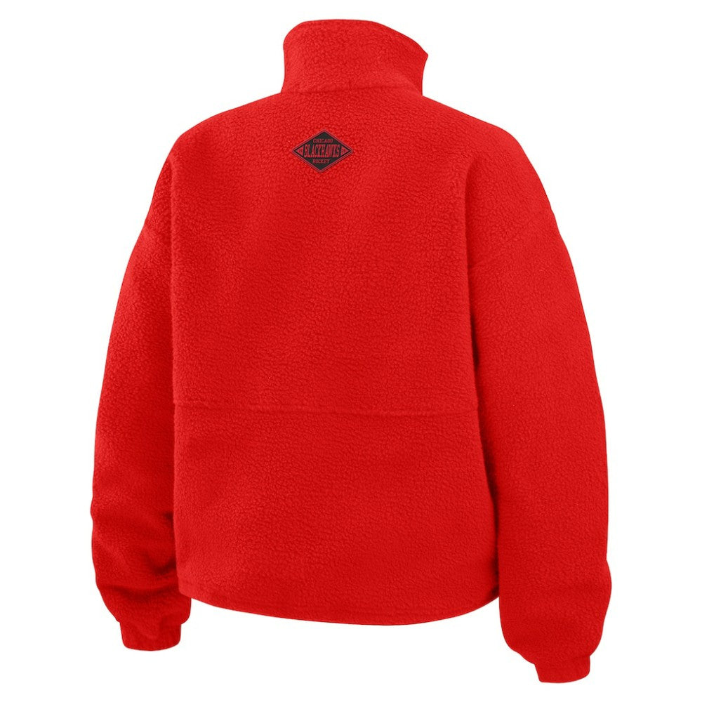 Chicago Blackhawks WEAR by Erin Andrews Women's Polar Fleece Half-Zip Jacket - Red Jackets