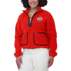 Chicago Blackhawks WEAR by Erin Andrews Women's Polar Fleece Half-Zip Jacket - Red Jackets