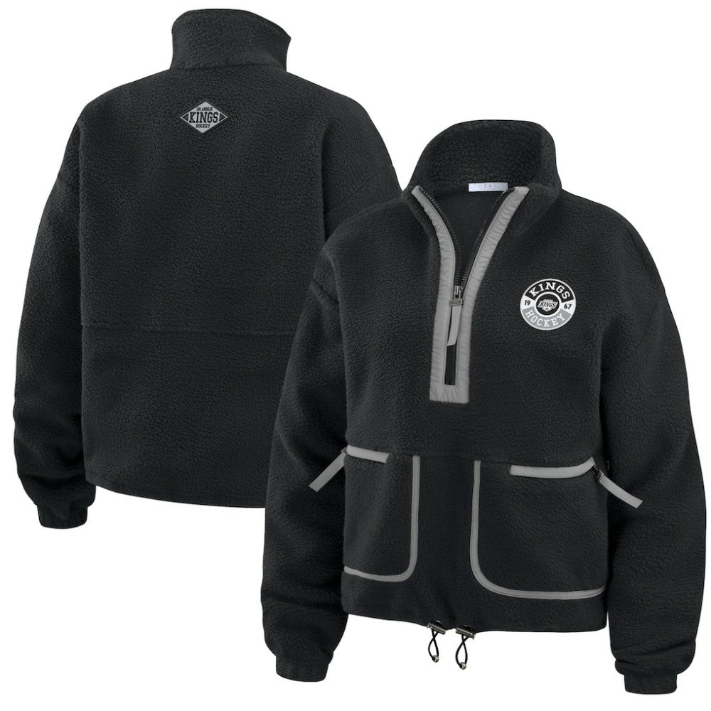 Los Angeles Kings WEAR by Erin Andrews Women's Polar Fleece Half-Zip Jacket - Black Jackets