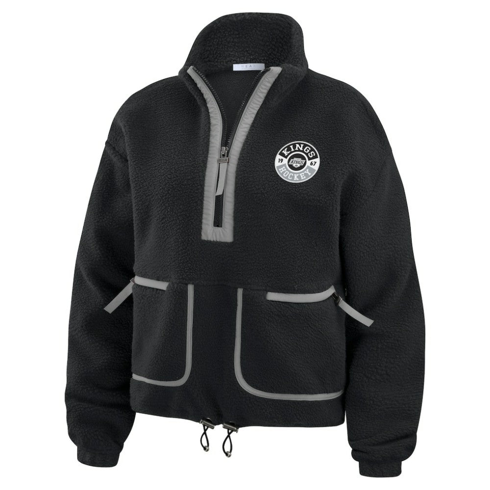 Los Angeles Kings WEAR by Erin Andrews Women's Polar Fleece Half-Zip Jacket - Black Jackets