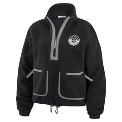 Los Angeles Kings WEAR by Erin Andrews Women's Polar Fleece Half-Zip Jacket - Black Jackets