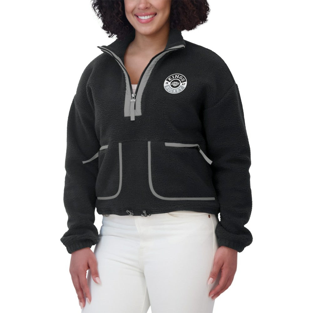 Los Angeles Kings WEAR by Erin Andrews Women's Polar Fleece Half-Zip Jacket - Black Jackets