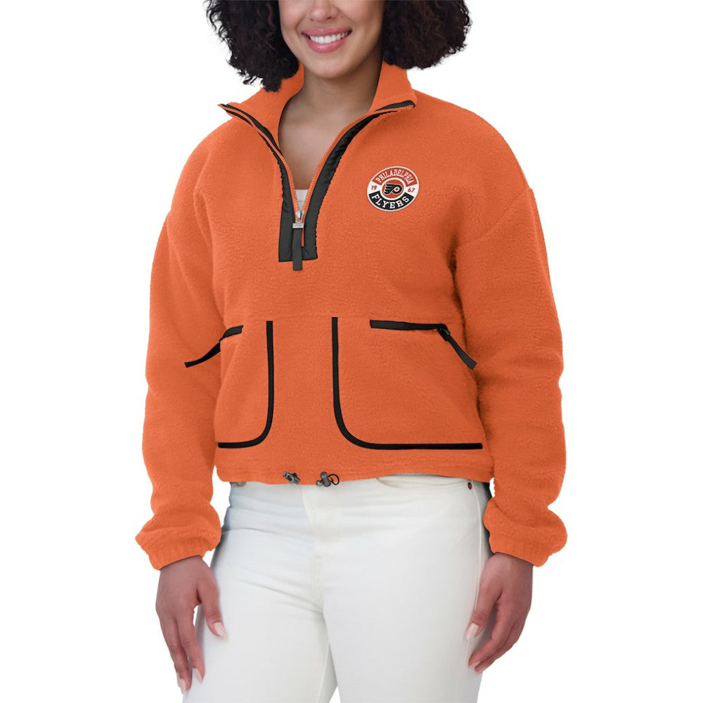 Philadelphia Flyers WEAR by Erin Andrews Women's Polar Fleece Half-Zip Jacket - Orange Jackets