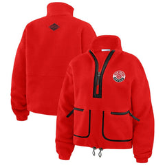 New Jersey Devils WEAR by Erin Andrews Women's Polar Fleece Half-Zip Jacket - Red Jerseys