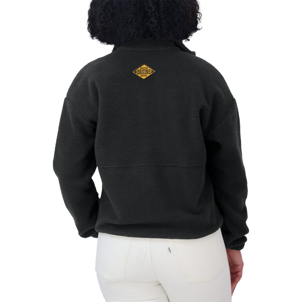 Boston Bruins WEAR by Erin Andrews Women's Polar Fleece Half-Zip Jacket - Black Jackets