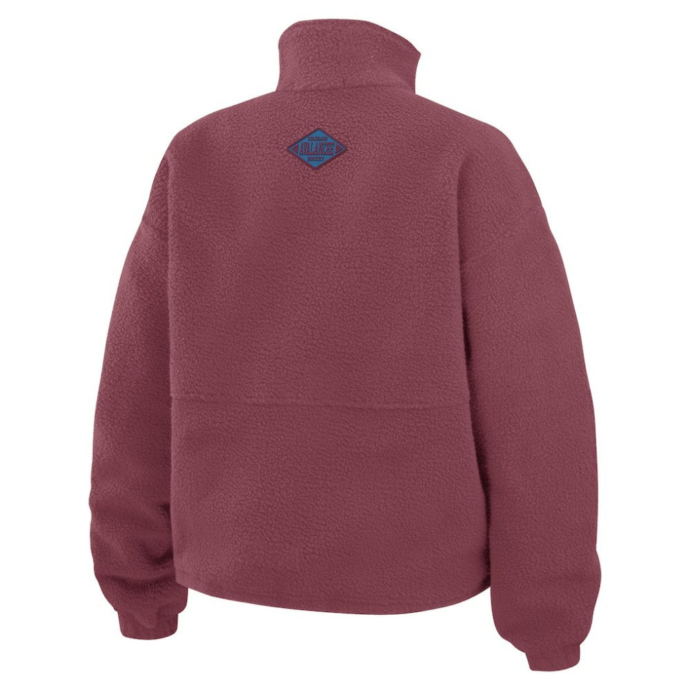 Colorado Avalanche WEAR by Erin Andrews Women's Polar Fleece Half-Zip Jacket - Burgundy Jackets