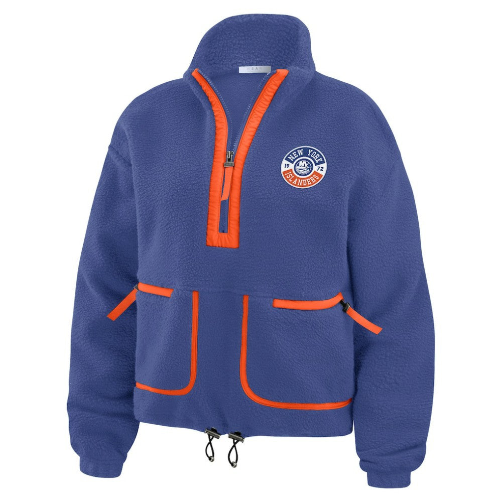 New York Islanders WEAR by Erin Andrews Women's Polar Fleece Half-Zip Jacket - Royal Jackets
