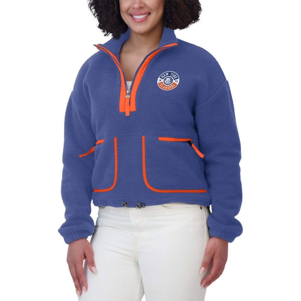 New York Islanders WEAR by Erin Andrews Women's Polar Fleece Half-Zip Jacket - Royal Jackets