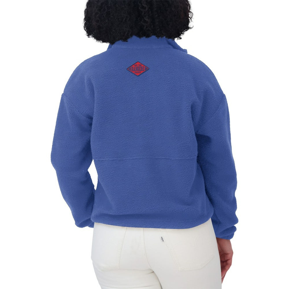 New York Rangers WEAR by Erin Andrews Women's Polar Fleece Half-Zip Jacket - Blue Jackets