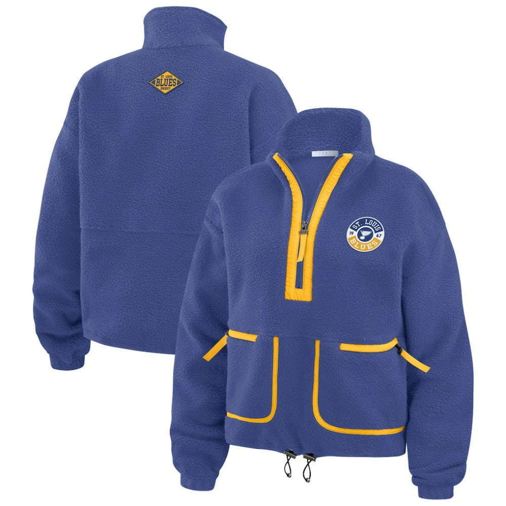 St. Louis Blues WEAR by Erin Andrews Women's Polar Fleece Half-Zip Jacket - Blue Jackets