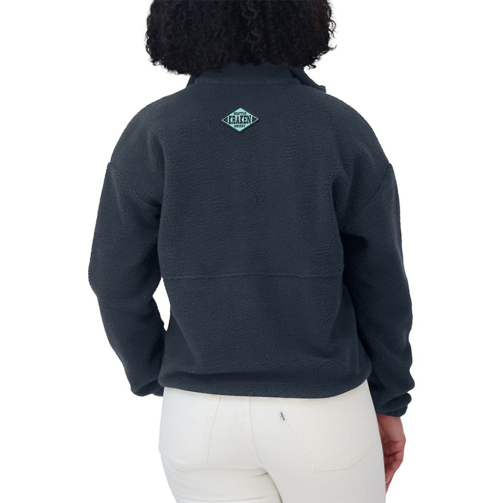 Seattle Kraken WEAR by Erin Andrews Women's Polar Fleece Half-Zip Jacket - Deep Sea Blue Jackets