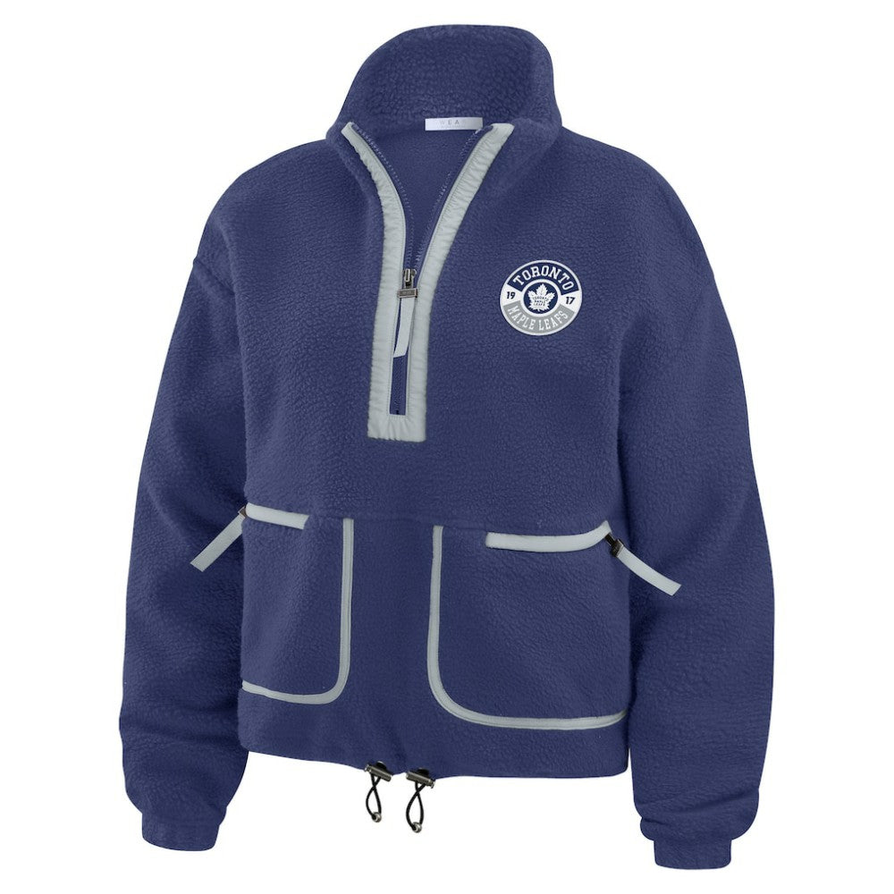 Toronto Maple Leafs WEAR by Erin Andrews Women's Polar Fleece Half-Zip Jacket - Blue Jackets